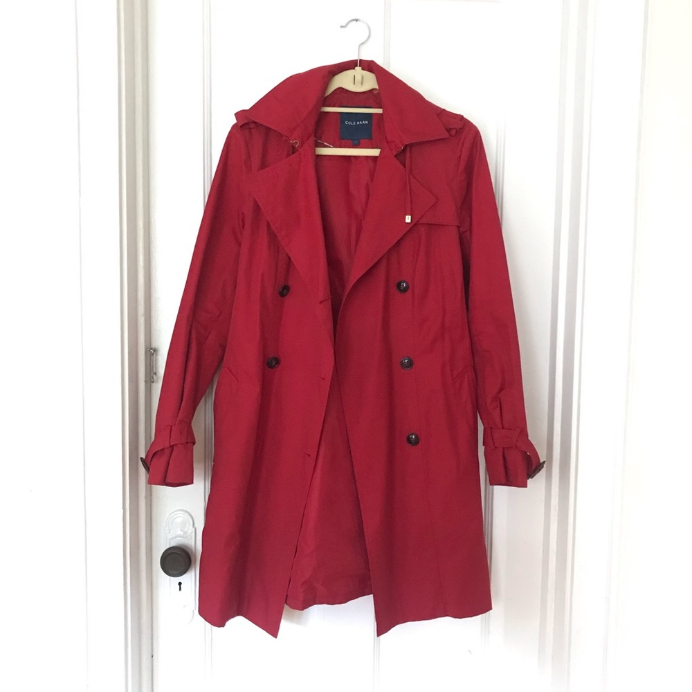 Cole Haan Red Trench Coat